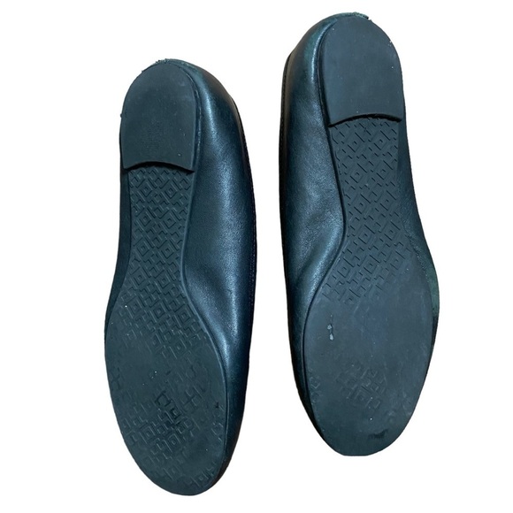 Tory Burch Black Reva Gold Logo Flats - Picture 2 of 5